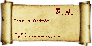 Petrus András névjegykártya