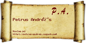 Petrus András névjegykártya
